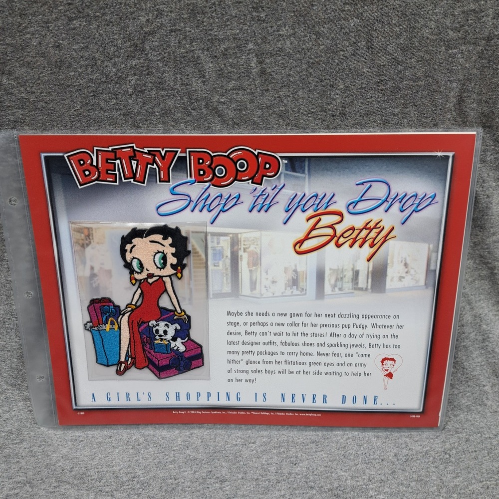 Betty‎ Boop Patch Shop Till You Drop Betty Pudgy Clothing Patch Collectible VTG